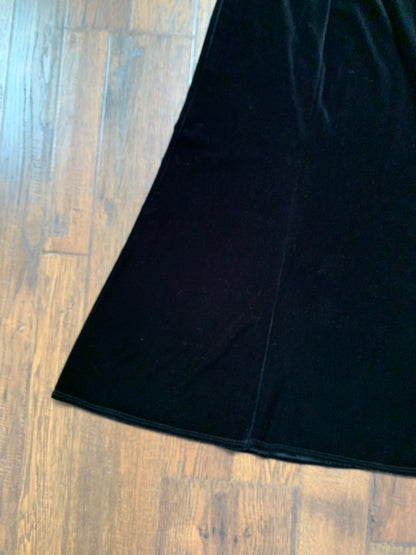 Vintage Clothing - A-Line Skirt - Black Velour - Notations Petite - Medium