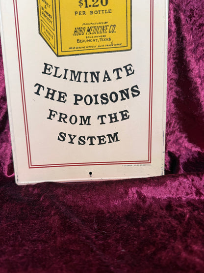 Vintage Metal Pharmaceutical Advertising Sign – Hobo Kidney Remedy - Sanford J. Heilner 1974