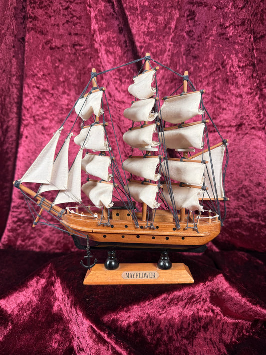 Vintage Home Decor - Decorative Model Ship - The Mayflower