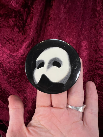 Vintage Metal Pinback Button - 1986 Phantom of the Opera Mask R.U.G. Ltd