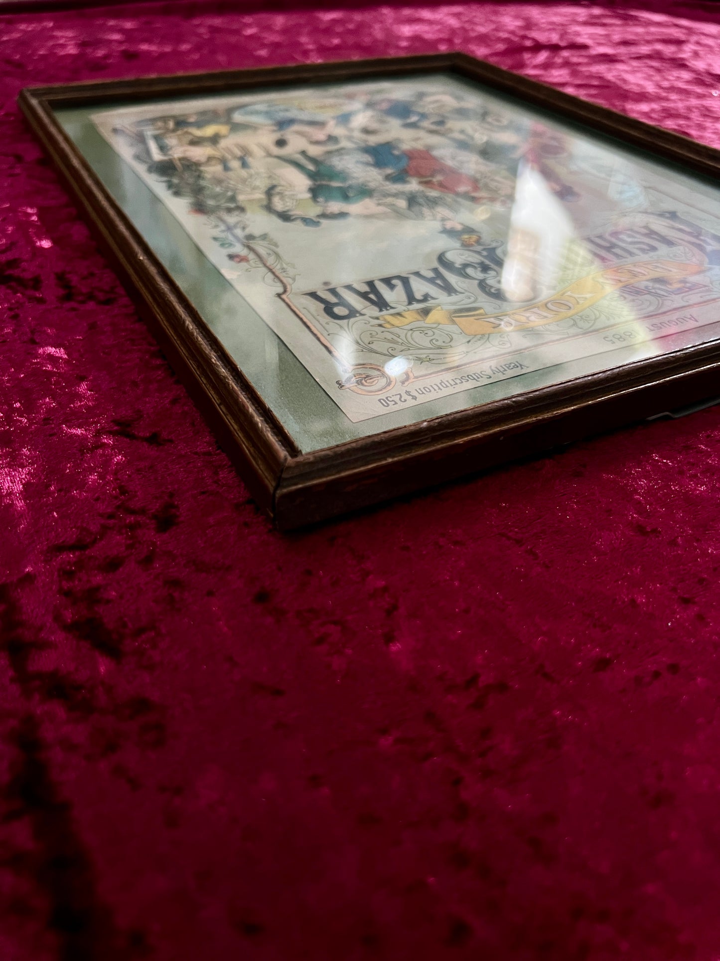 Vintage Framed Magazine Cover - 1885 New York Fashion Bazar George Munro