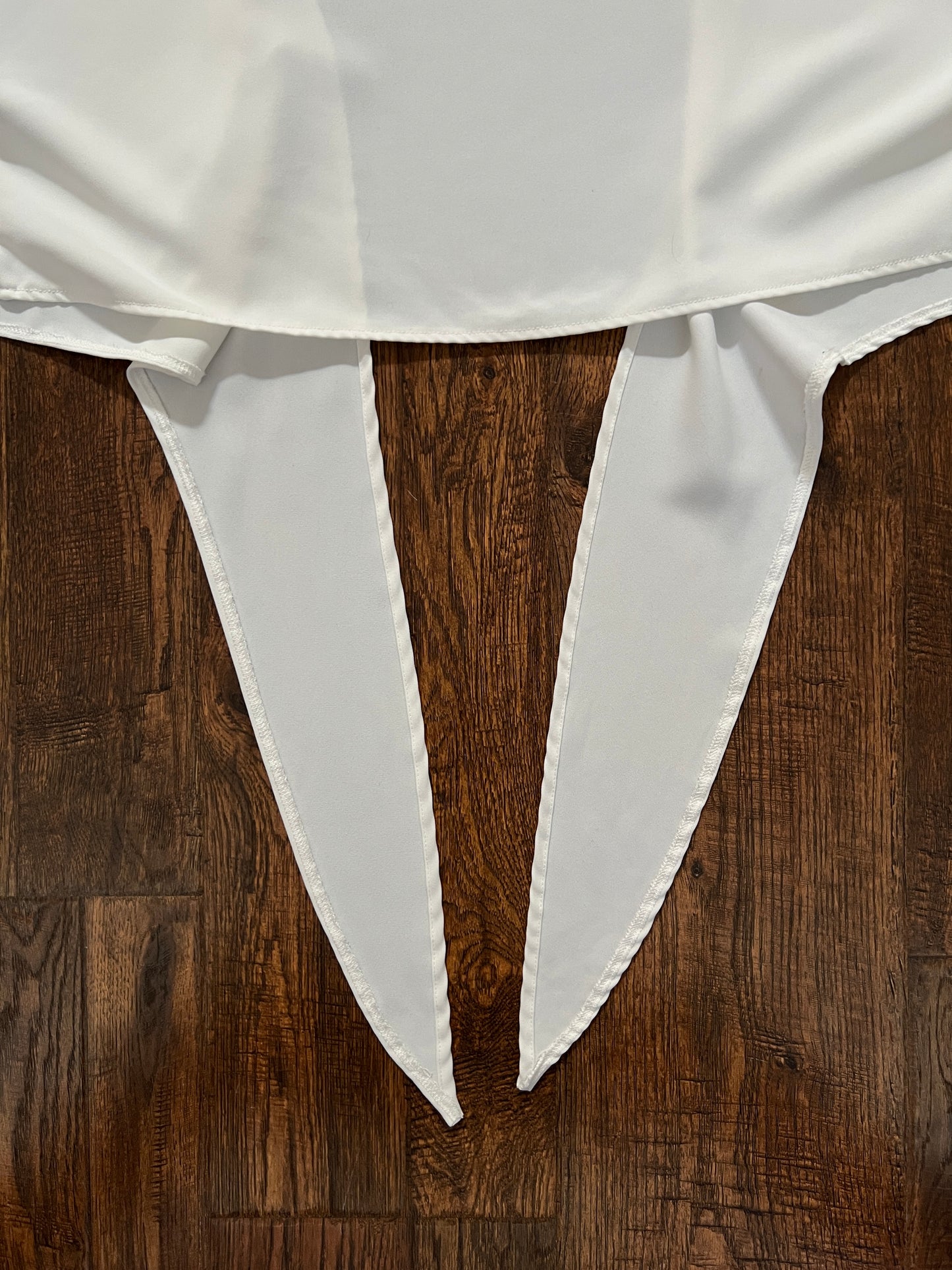 Vintage White Tie Front Shrug Crop Top - Collared Short Sleeve Bolero