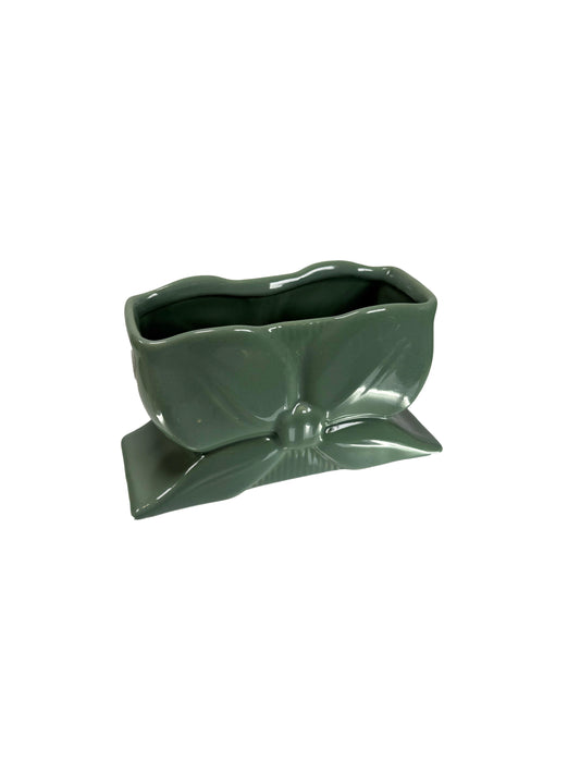 Vintage Pottery - Mint Green Abington Bow Shaped Planter - Mid Century Decor