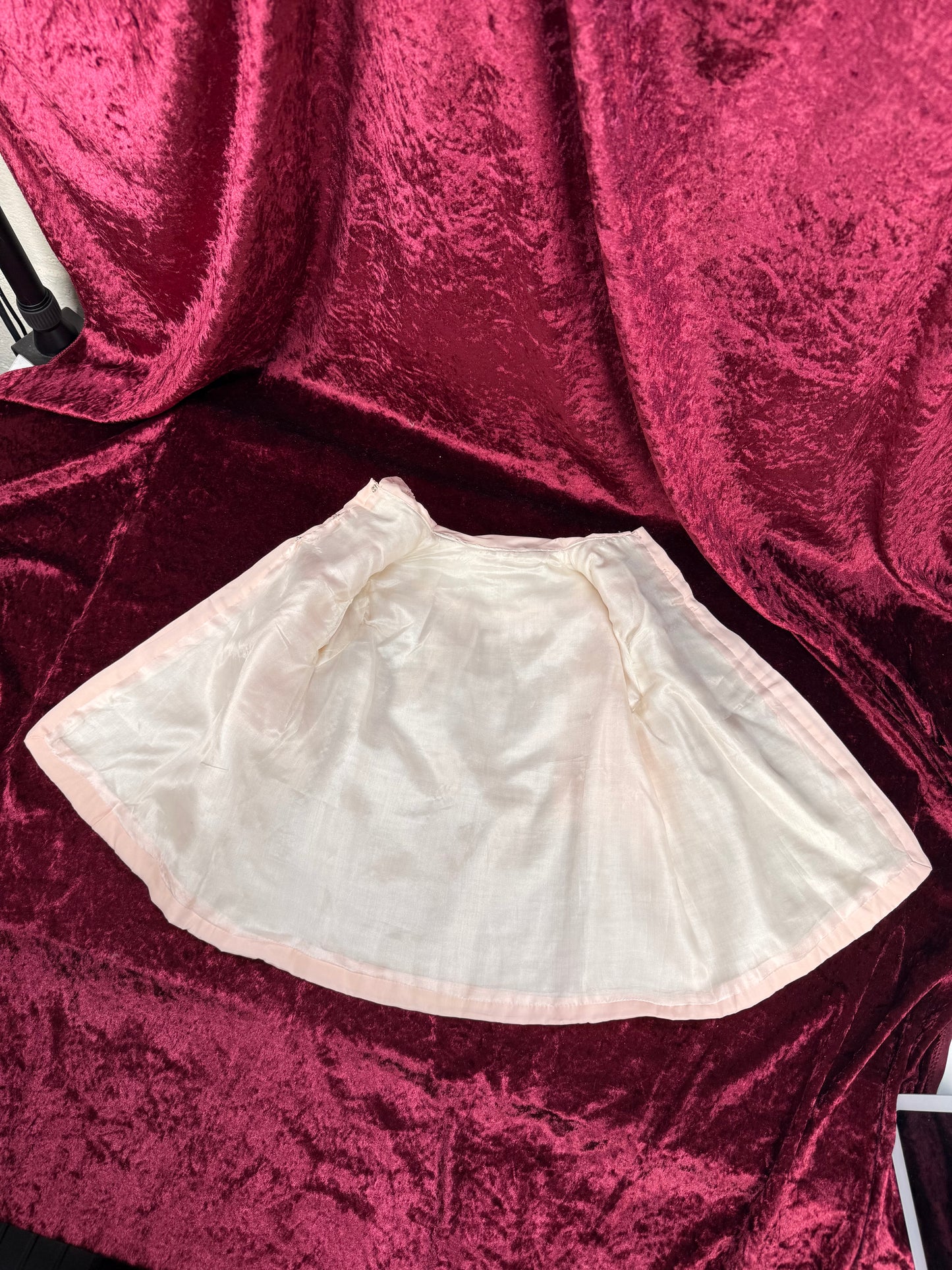 Vintage Silk Baby Capelet – Blush Pink Embroidered Lined Infant Coat