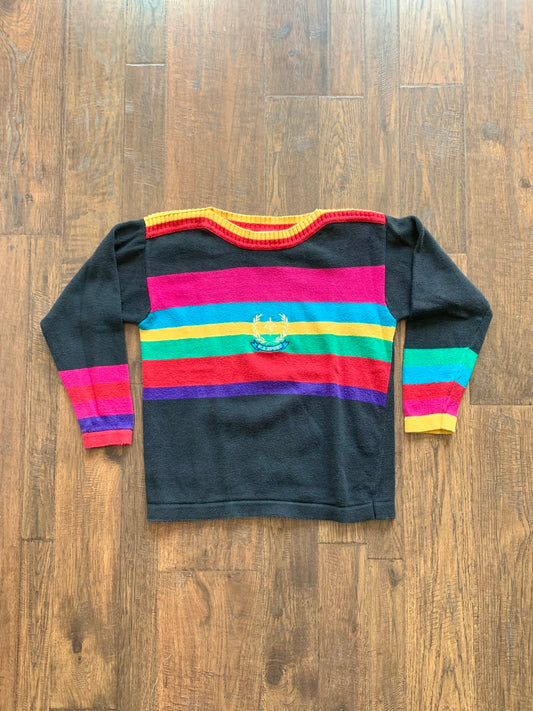 Vintage PS Sport Rainbow Stripe Knit Crewneck Sweater - Small