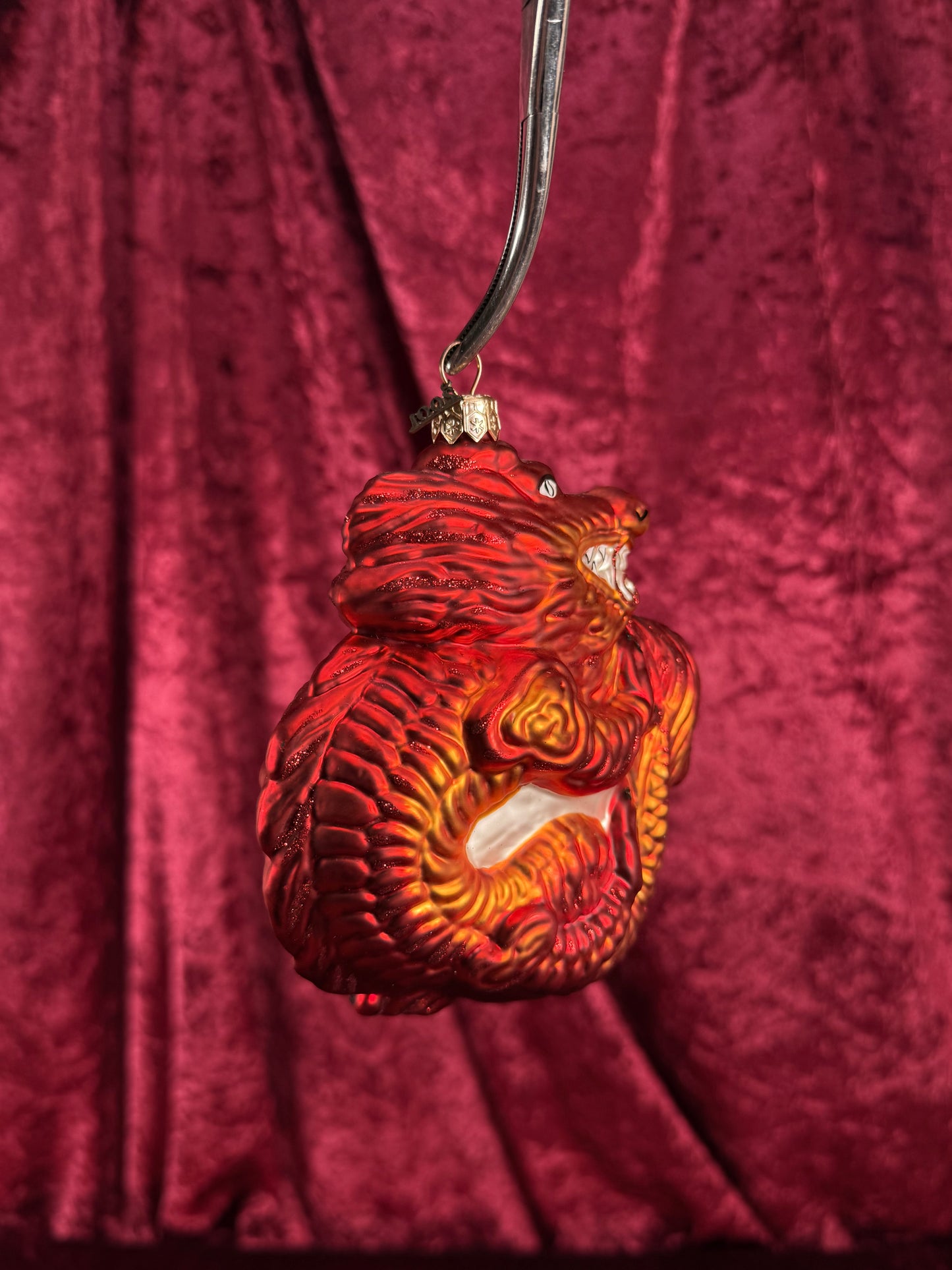 Vintage Christmas - Handblown Glass Ornament - Red Dragon - 2001 - Christmas World