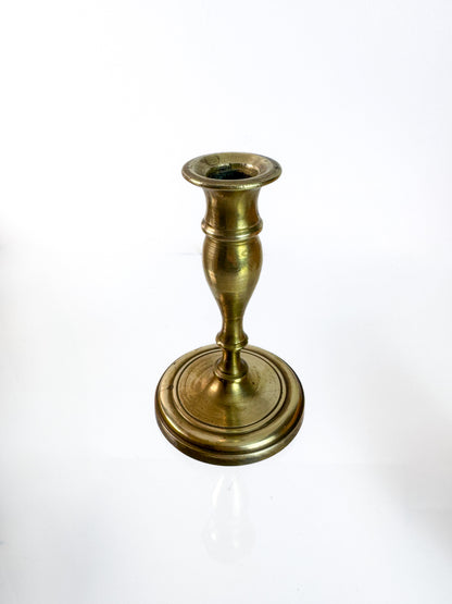 Vintage Brass Candlestick - 5" Tall Classic Elegant Style - Single