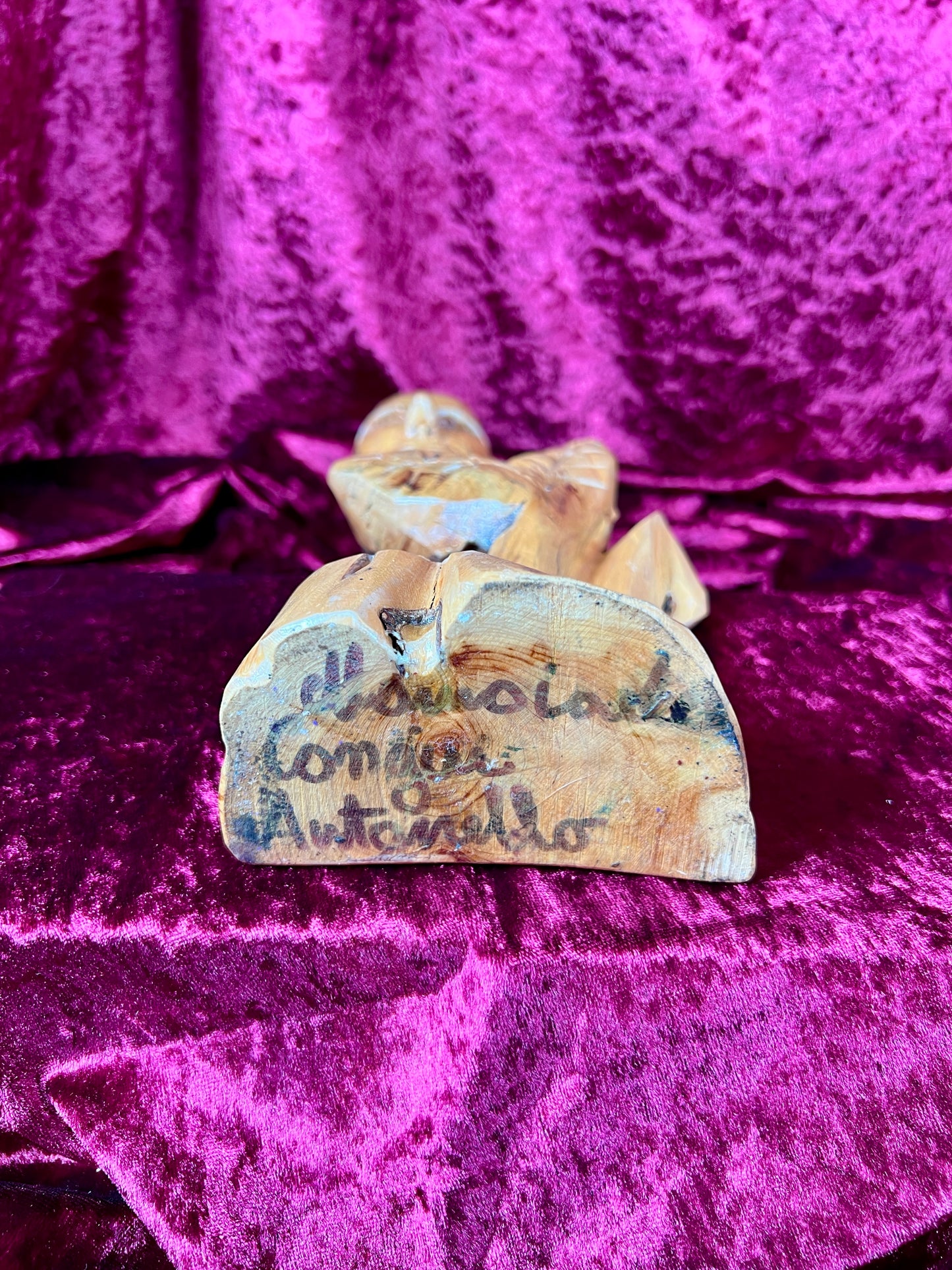 Vintage Oddities - Hand Carved Wood Statue - Face In The Tree