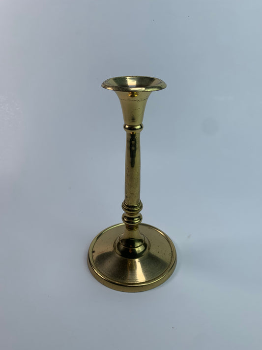 Vintage Brass Home Decor - Lacquered Candlestick Holder - 8"