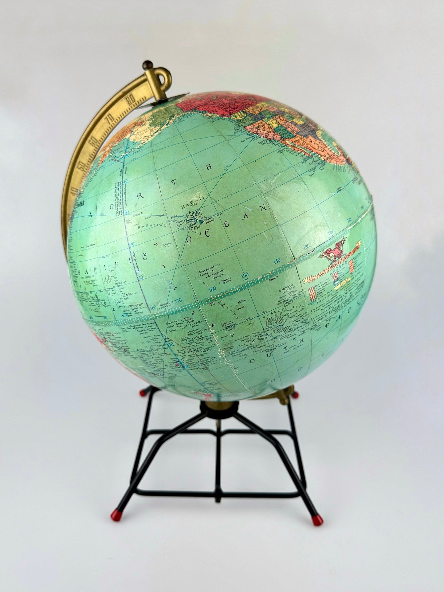 Vintage 1950s Replogle Atomic Desk Top World Globe