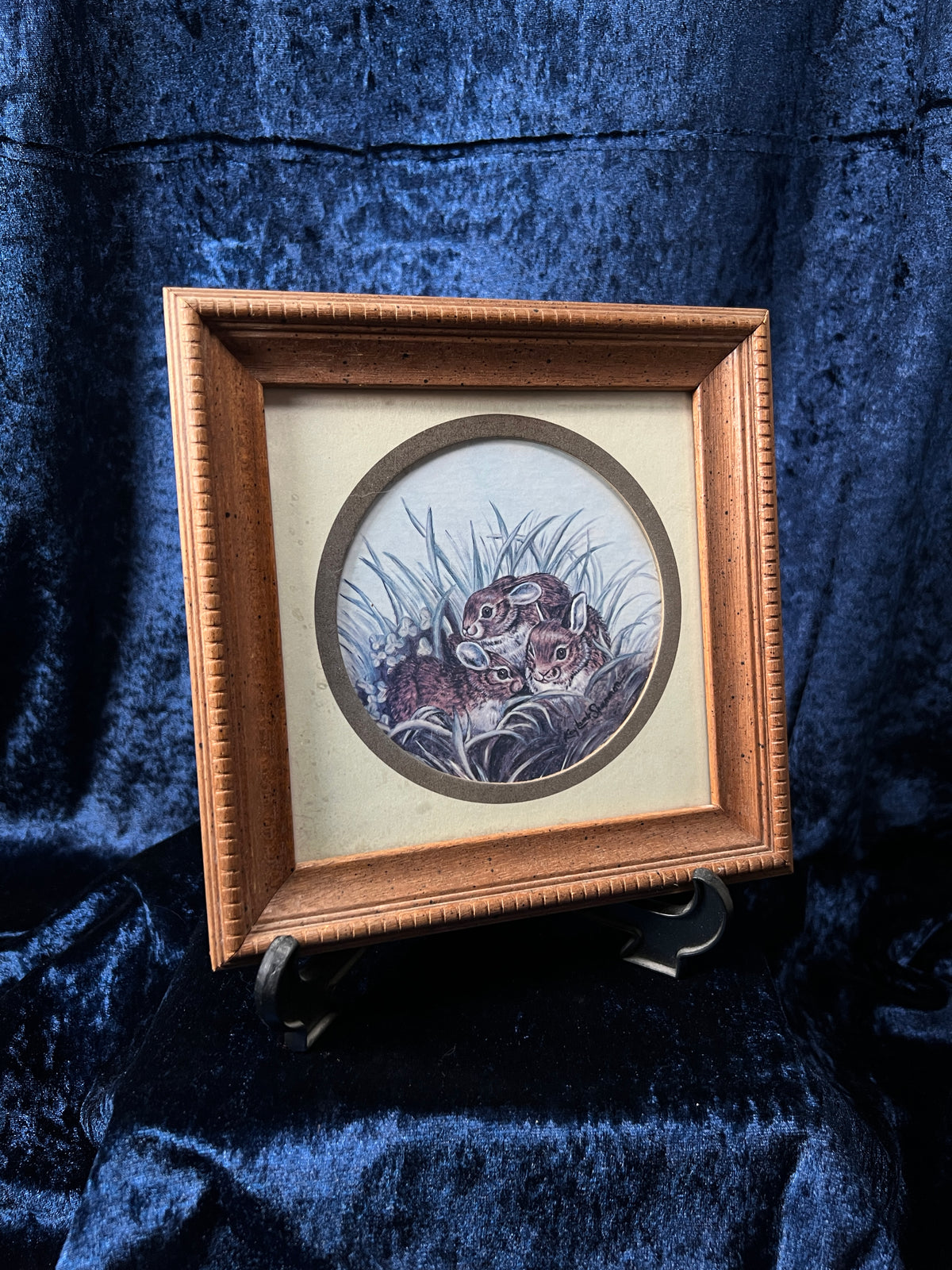 Vintage Kay Lamb Shannon Bunny Rabbit Wall Art - Framed Woodland Print