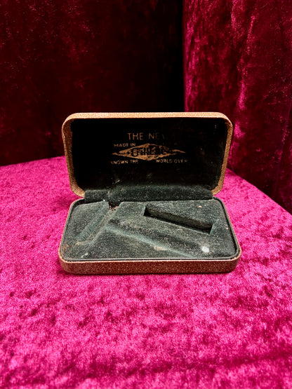 Vintage Gold Tone Brass Safety Razor – Gillette Travel Shaving Set with Case