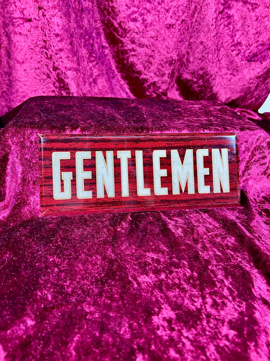 Vintage Decor - Enamel Metal Advertisement Sign - Gentlemen