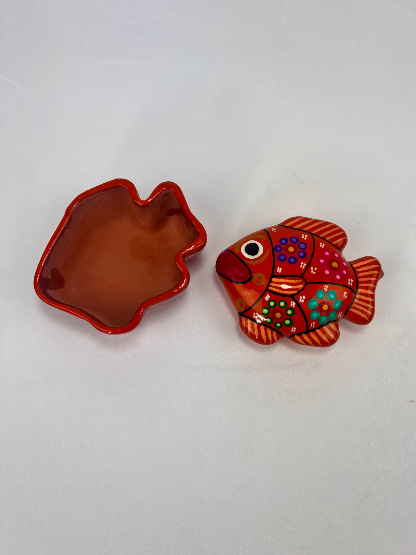 Vintage Mexican Red Clay Fish