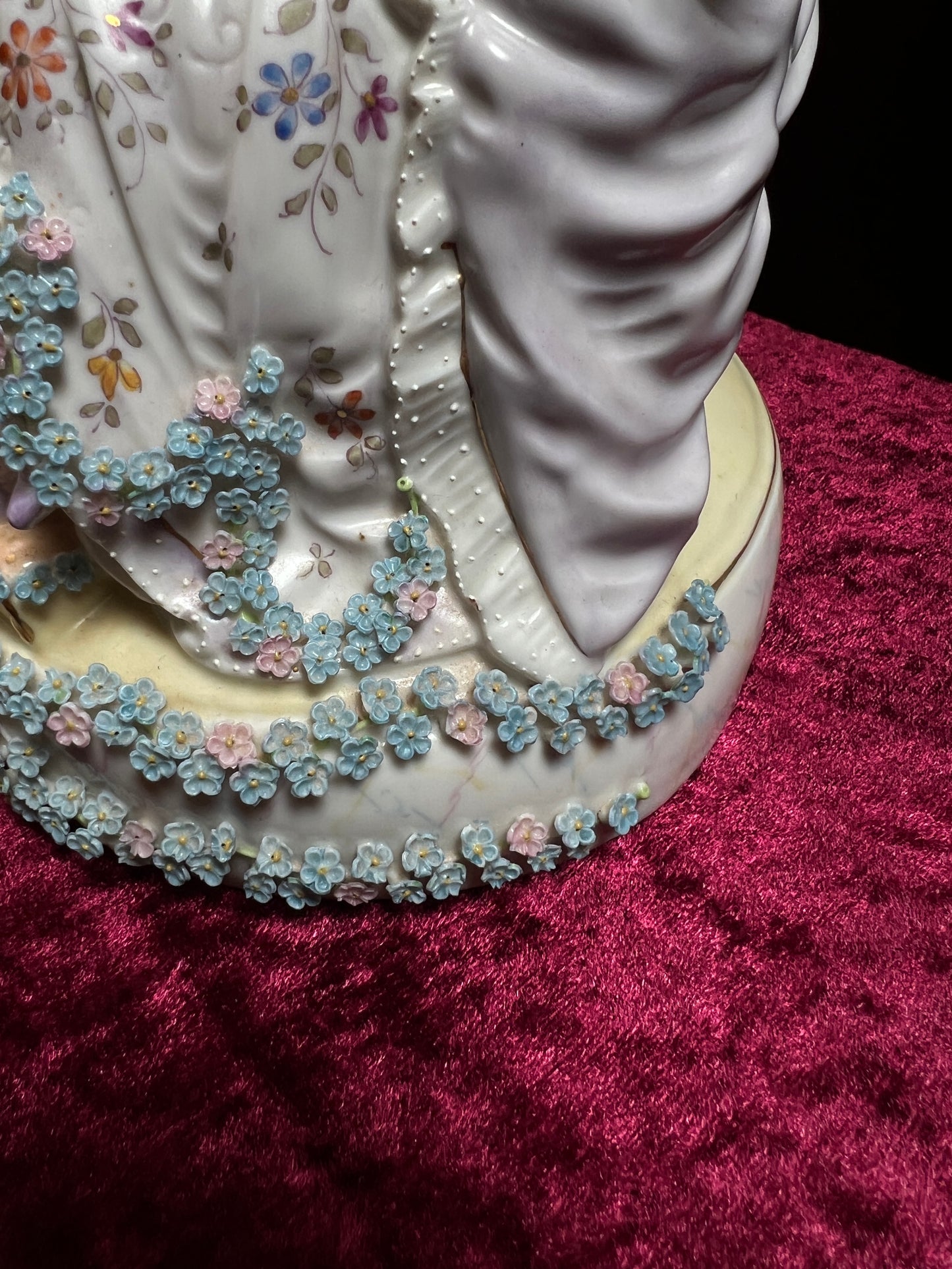 Vintage Porcelain Figurine - Antique Dresden Style Chess Game German Saxe Group