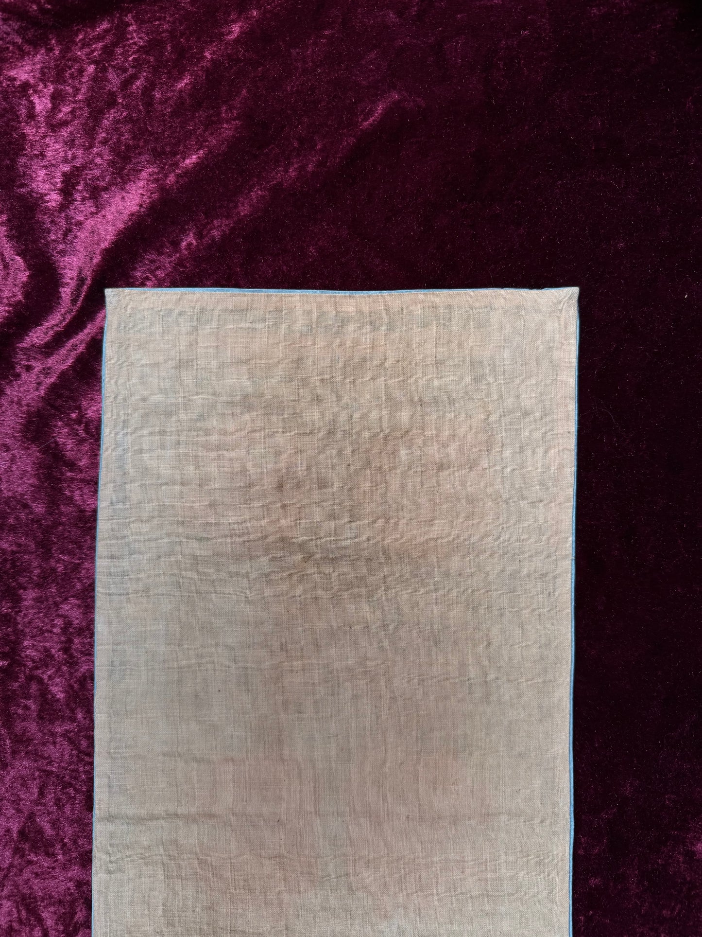 Antique Chinese Silk Sleeve Band – Forbidden Stitch Lotus Flowers - Embroidered Textile Robe Panel
