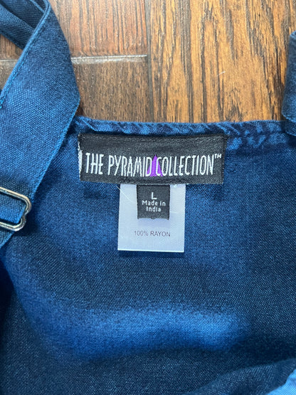 Vintage Clothing - Wide Leg Jumpsuit - Indigo Blue - Patchwork Florals - Large - The Pyramid Collection