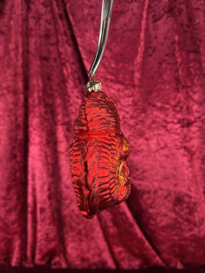 Vintage Christmas - Handblown Glass Ornament - Red Dragon - 2001 - Christmas World