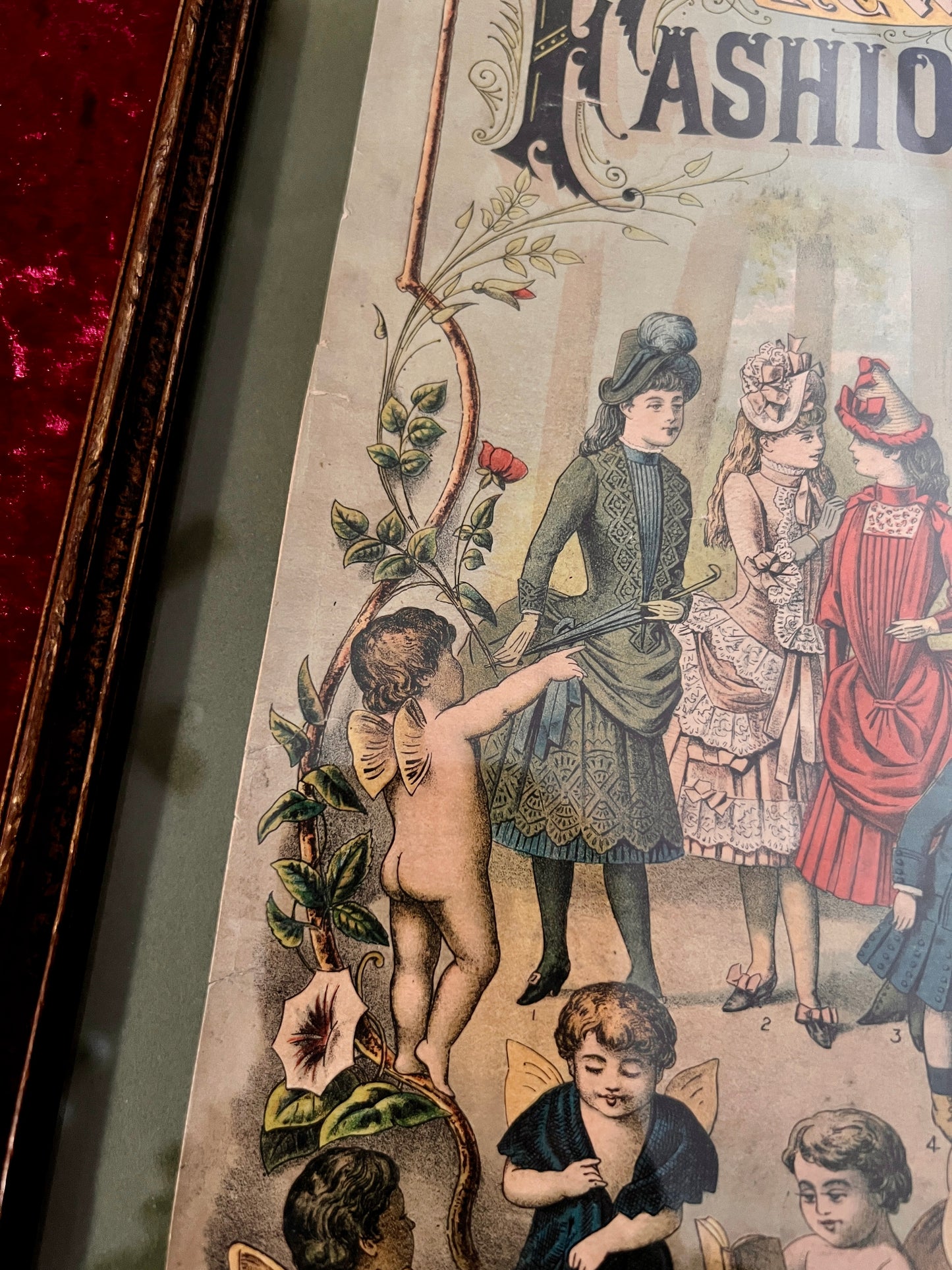 Vintage Framed Magazine Cover - 1885 New York Fashion Bazar George Munro