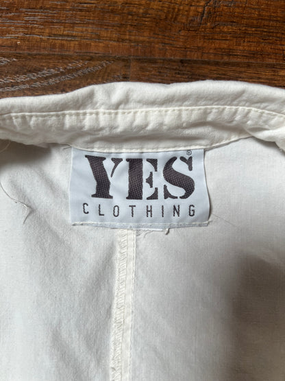 Vintage Clothing - Full Length Sleeveless Shirt Dress - Button Front - White - Medium - YES Clothing