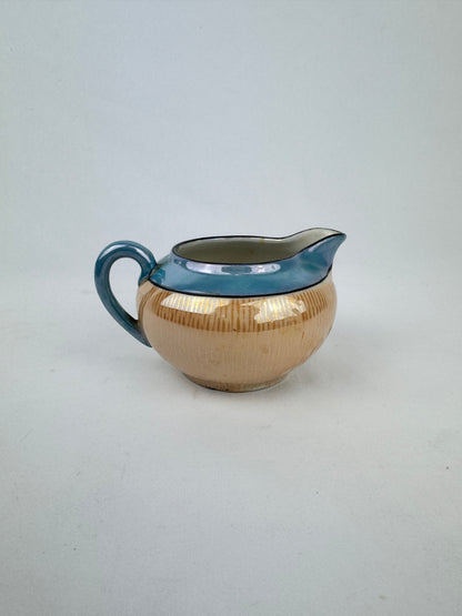 Vintage Blue and Peach Lustreware Creamer - Made In Japan