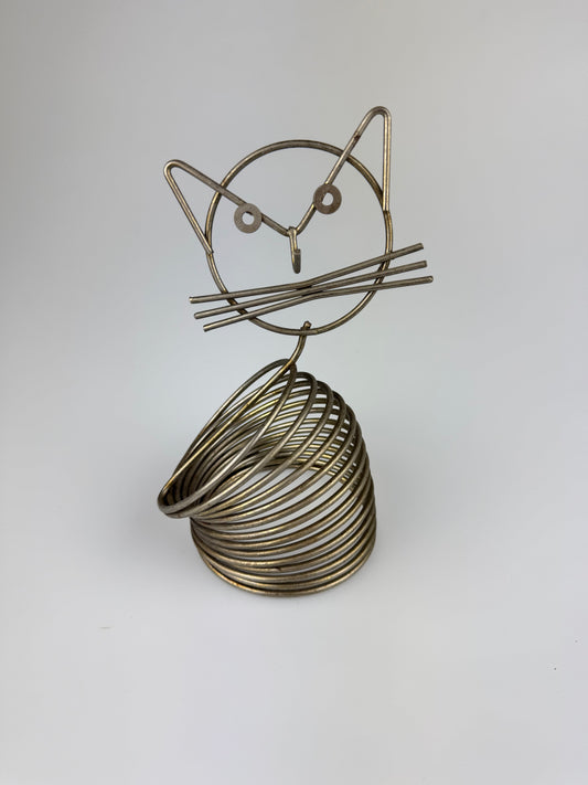 1950s Mid Century Modern Coiled Wire Cat Letter Holder