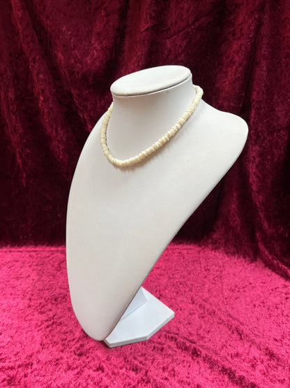 Vintage Jewelry - Choker Necklace - Simulated Puka Shell - 16”