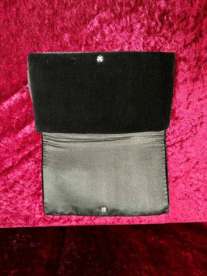 Vintage Double Sided Velvet Evening Clutch – Embroidered Peacock - Zardozi