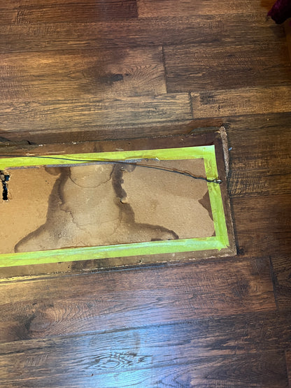 Antique Mirror - Mantle / Buffet - 3-Panel Beveled Glass - Etched Flowers