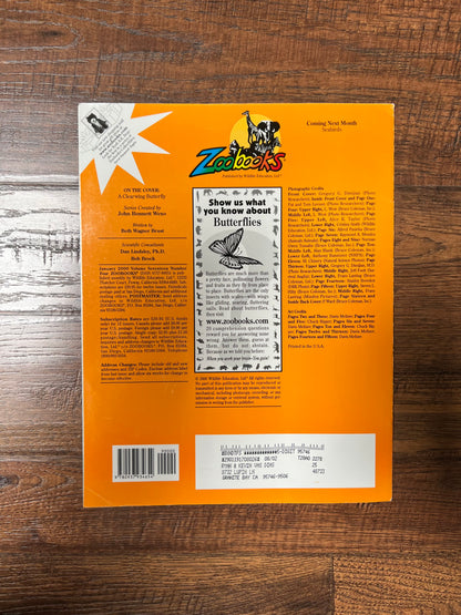 Vintage Ephemera - Magazine - Zoobooks - Butterflies - January 2000