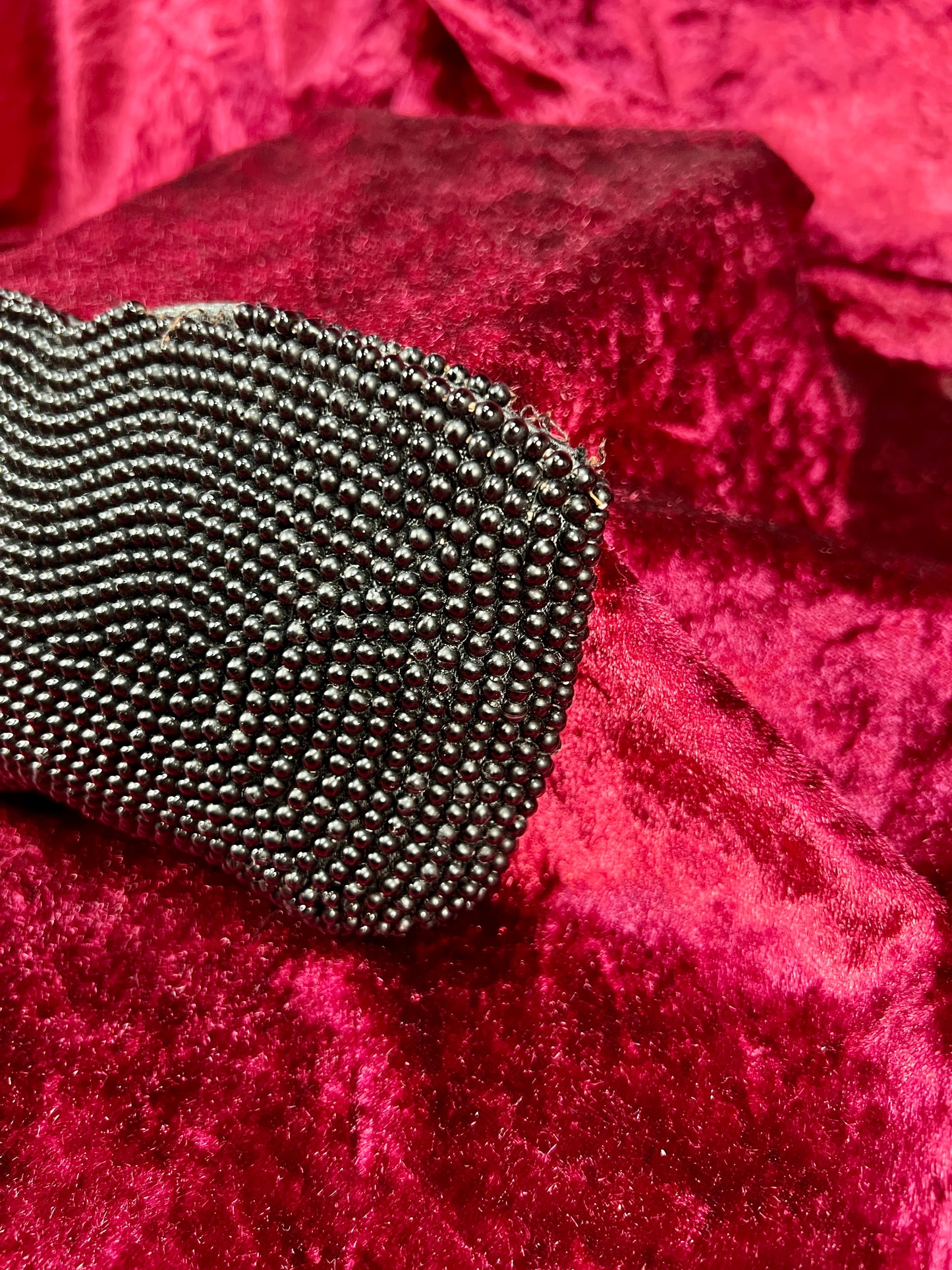 Vintage Beaded Evening Clutch – Black Butterfly Motif Cocktail Purse