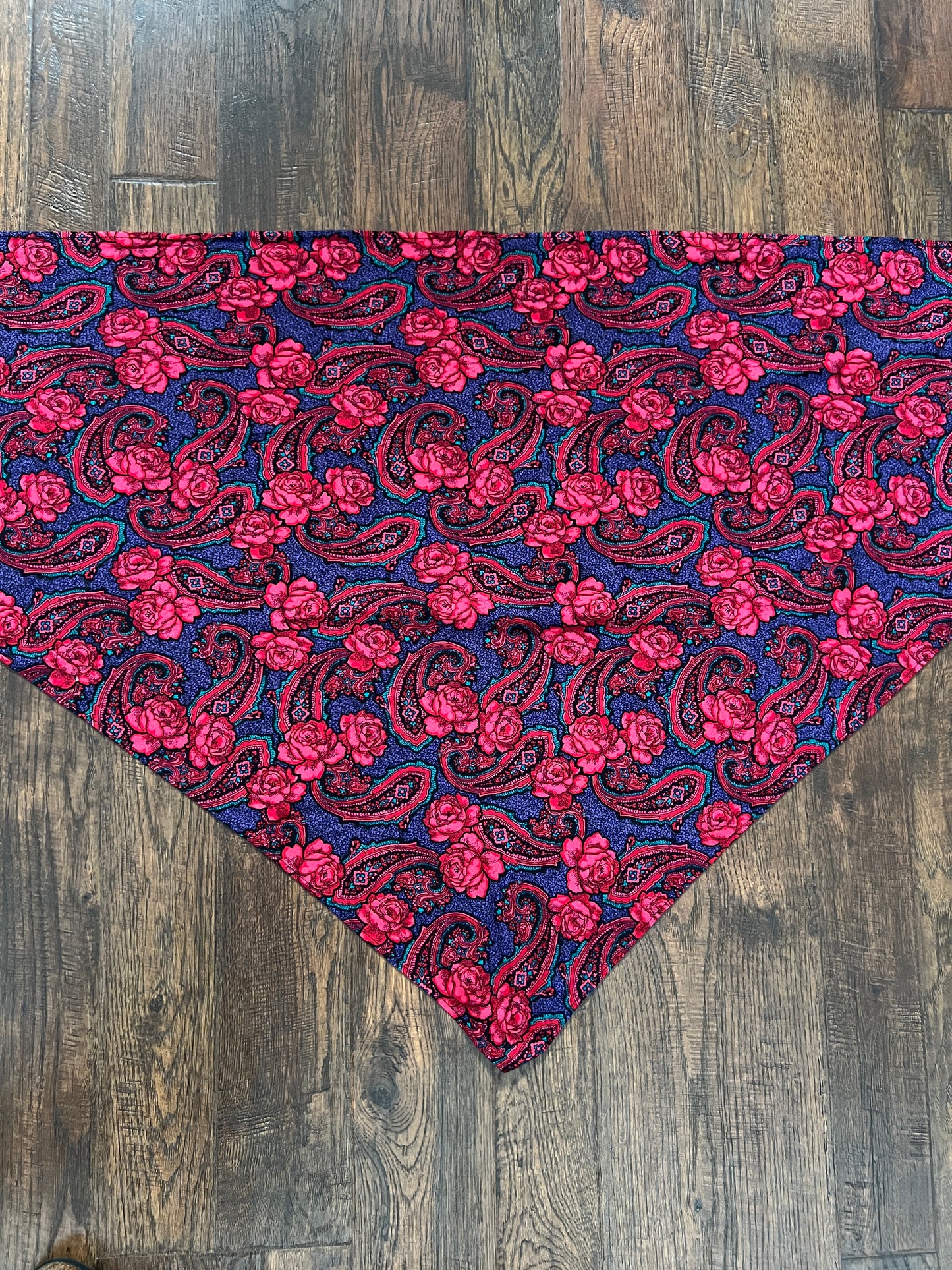 Vintage Floral Paisley Triangle Scarf - Pink and Purple Paisley Rose Shoulder Wrap