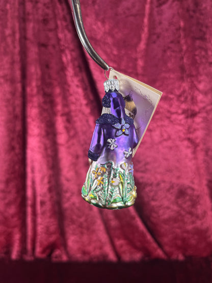 Vintage Christmas - Handblown Glass Ornament - Purple Rainforest Santa - Patricia Breen - Poland - 2000
