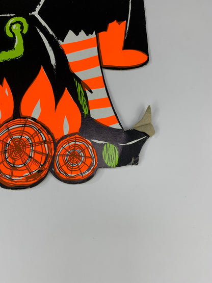 Vintage Halloween Die-Cut - Fluorescent Witch