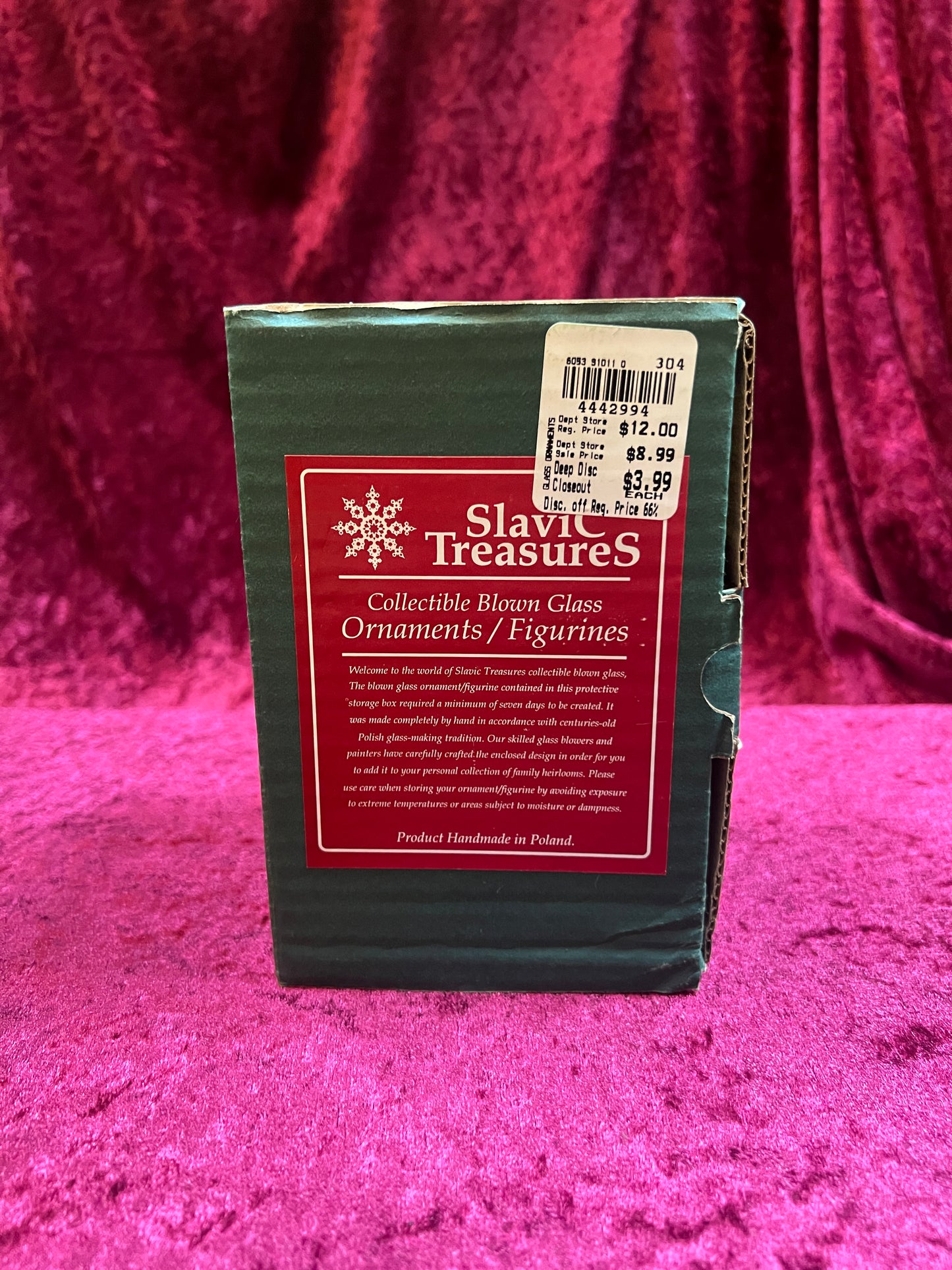 Vintage Christmas - Handblown Glass Ornament - Mandrill Head - Slavic Treasures - Made In Poland