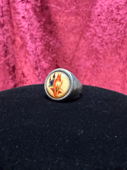 Vintage Pewter Novelty Signet Ring – Count Chocula Cameo - Size 7