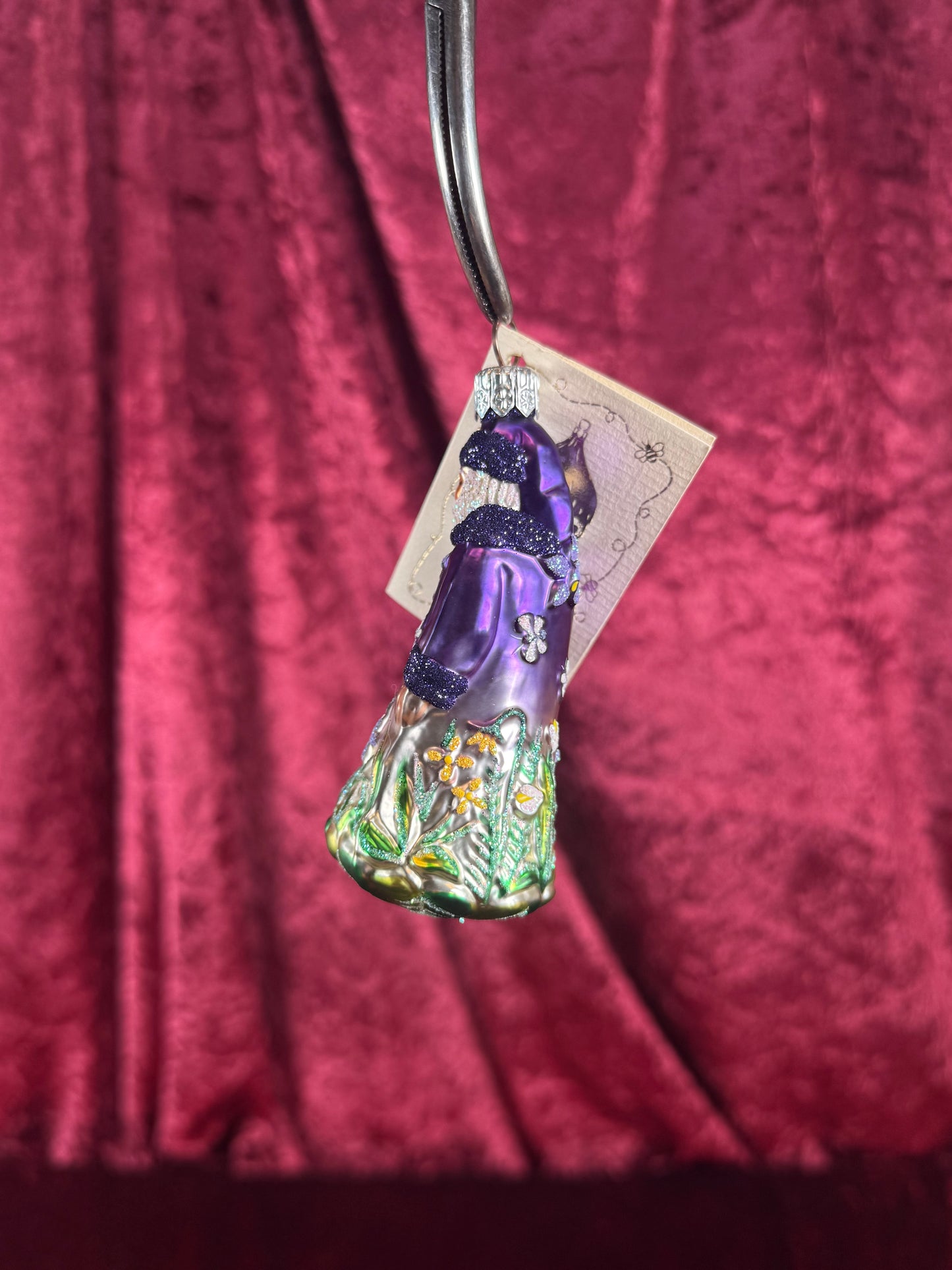 Vintage Christmas - Handblown Glass Ornament - Purple Rainforest Santa - Patricia Breen - Poland - 2000