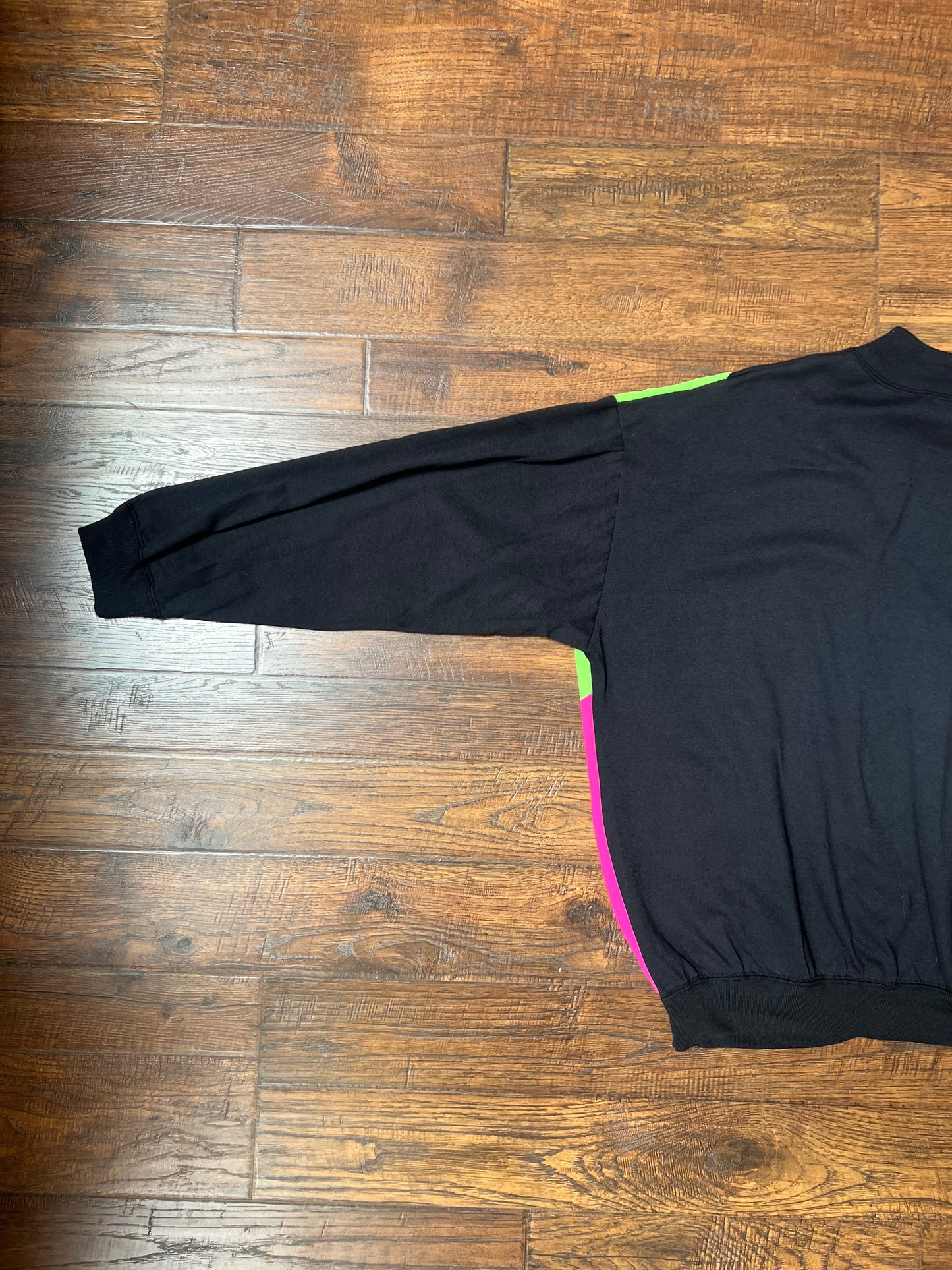 Vintage Clothing - Lightweight Pullover Sweatshirt - 80's Neon Color Block - Ms. Jik - Large