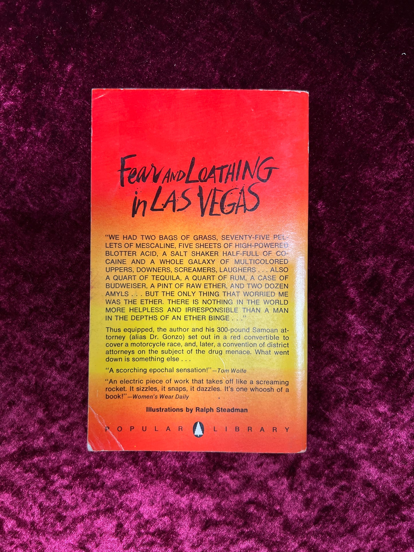 Vintage Paperback Book - Fear and Loathing in Las Vegas - Hunter S. Thompson - Popular Library 1971