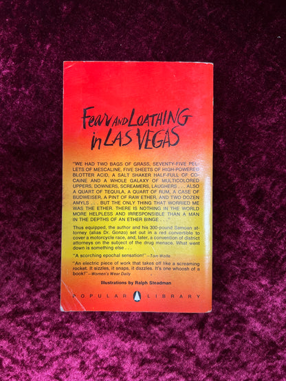 Vintage Paperback Book - Fear and Loathing in Las Vegas - Hunter S. Thompson - Popular Library 1971