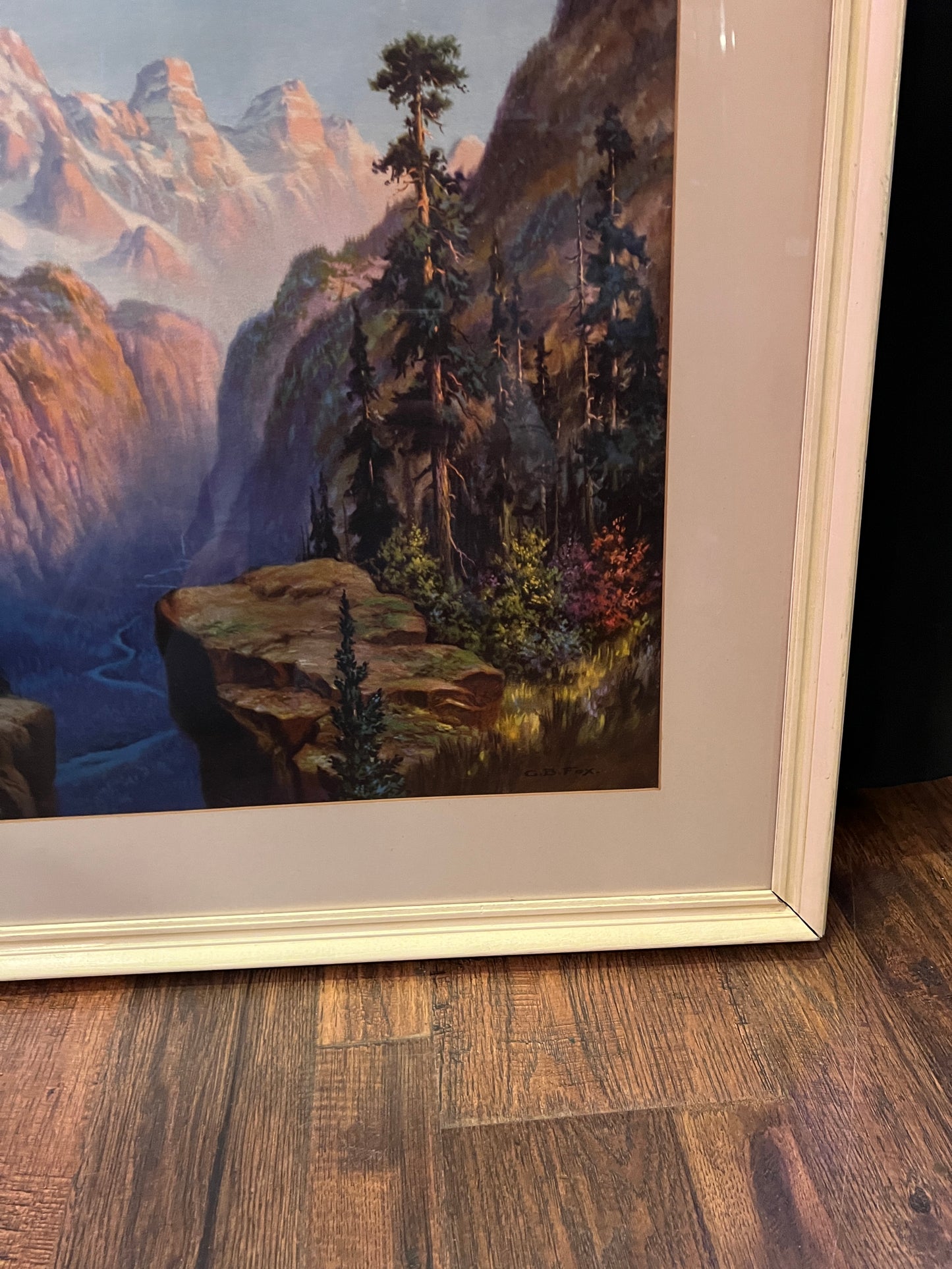 Vintage Wall Art - Framed Lithograph - Artist's Point in Yosemite National Park - G.B. Fox