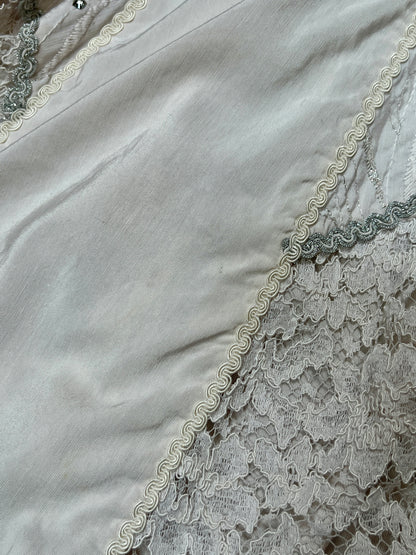 Vintage Romantic Bridal Cotton Lace Flare Midi Skirt - Embroidered Panels - Modelle
