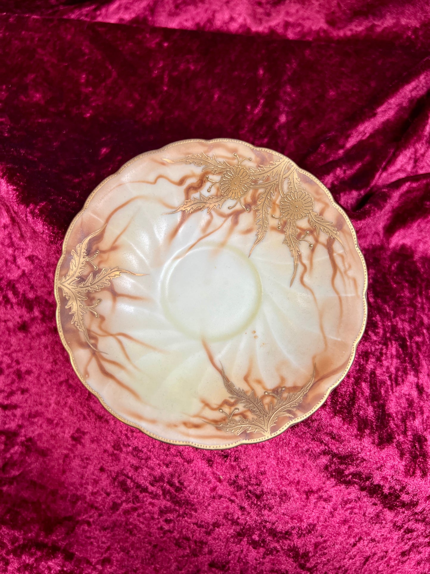 Vintage Kitchen - Porcelain Demitasse Tea Cup - Gilded Florals - Chofu China - Occupied Japan