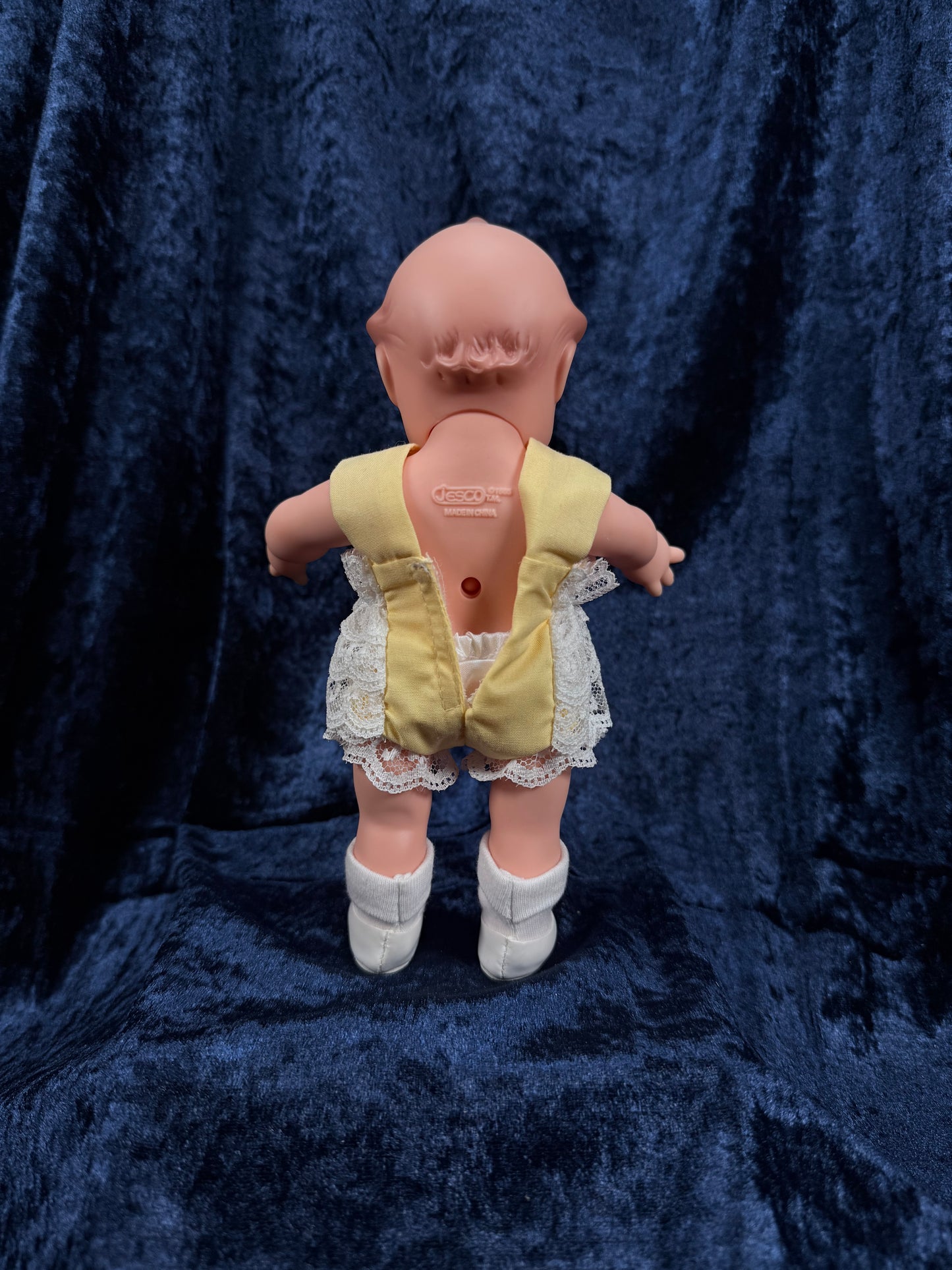 Vintage Vinyl Jesco Kewpie Doll – Posable Figure with Yellow Lace Outfit
