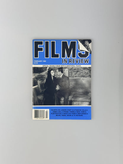 Films In Review Magazine - February 1992 - Pancho Villa, James Hall, Frank Thring, NY Film Festival