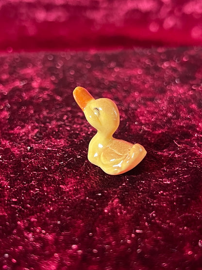 Vintage Figurine - Porcelain Miniature - Tiny Yellow Duck