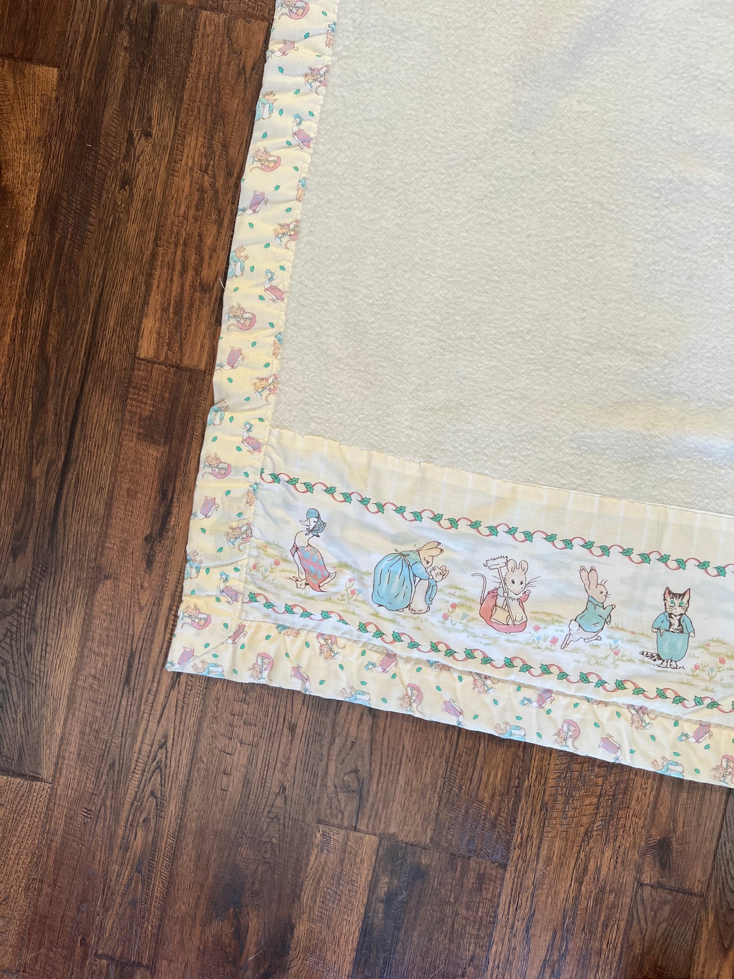 Vintage Linens - Beatrix Potter Baby Blanket - Quiltex Made in USA
