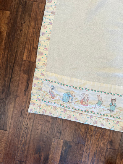Vintage Linens - Beatrix Potter Baby Blanket - Quiltex Made in USA