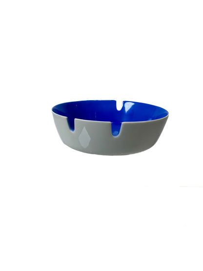 Vintage Ashtray - Bllue and White Glaze - 4"