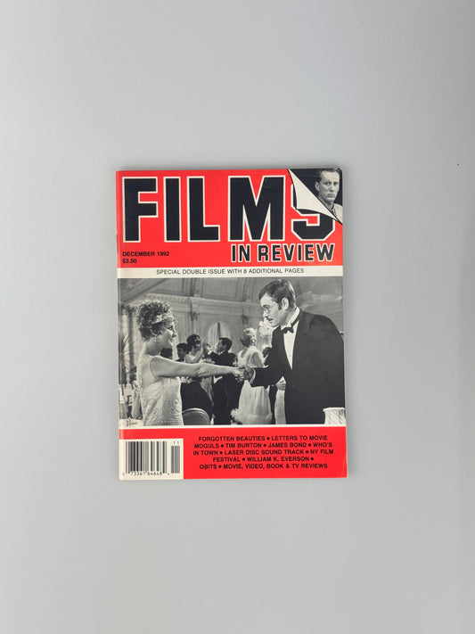 Films In Review Magazine - December 1992 - Forgotten Beauties, Movie Moguls, Tim Burton, NY Film Festival